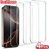 4Pcs Tempered Glass Screen Protector for IPhone 13 16 17 15 12 11 Pro Max 14 15 16 Plus 16e 12 13 Mini XR XS Air Toughened Glass