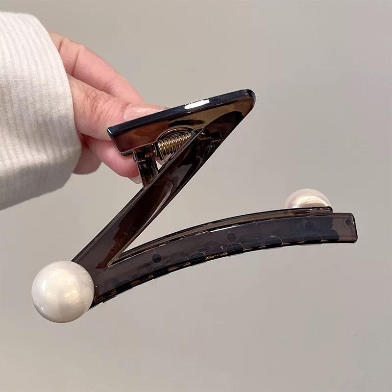 Korean Style Polka Dot Bow Shark Hair Clip - Elegant & Versatile