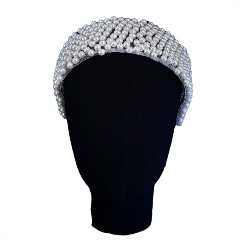 Elegant Faux Pearls Headbands Rhinestones Hair Hoop Girls Hairband for Weddings and Parties