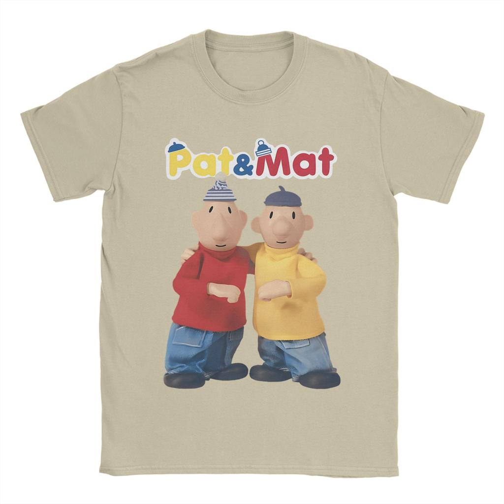 Mens Pat and Mat Czechoslovak Cartoon Anime T Shirt 100 Cotton Tops Humor Short Sleeve Crewneck Tees New Arrival TShirts