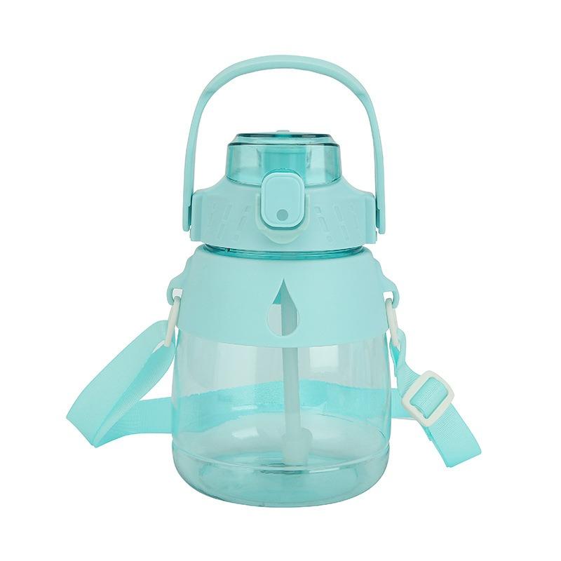 Large-bellied Plastic Space Cup with Handle, Cute Children's Straw Cup, Large-capacity Water Cup