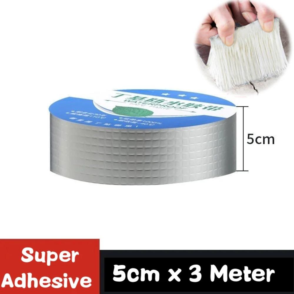 Waterproof Tape High Temperature Resistance Aluminum Foil Thicken Butyl Tape Wall Pool Roof Crack Duct Repair Sealed Self Tape