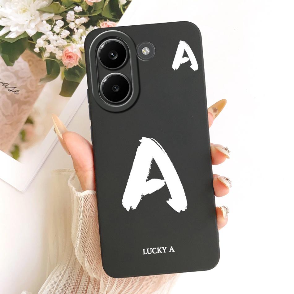 For Xiaomi Poco X8 Pro / X8 Pro Max Lucky Initial Letter Phone Case For Poco X8Pro X 8 Pro Max 5G Soft Silicone Cases Bumpers