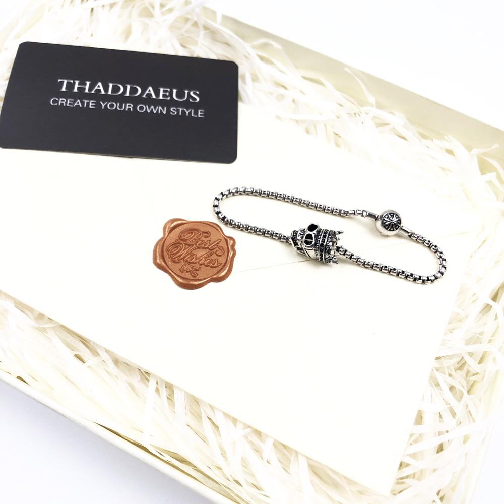 Beads Bracelet Chain With Skull King Karma Jewelry Gift For Europe Men and Women In 925 Silver Fit Pendants and Charms