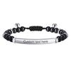 Prjewel Herren geflochtene Seilkette verstellbare Perlenarmbänder mit personalisiertem Namen Datum individuell graviert Edelstahl Schmuck