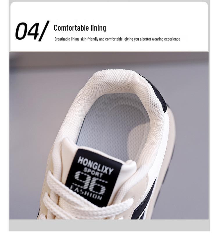 Women's Spring 2025 Thick-Soled White Sports Casual Shoes - HL-871-1, Korean Style Versatile Board Sneakers