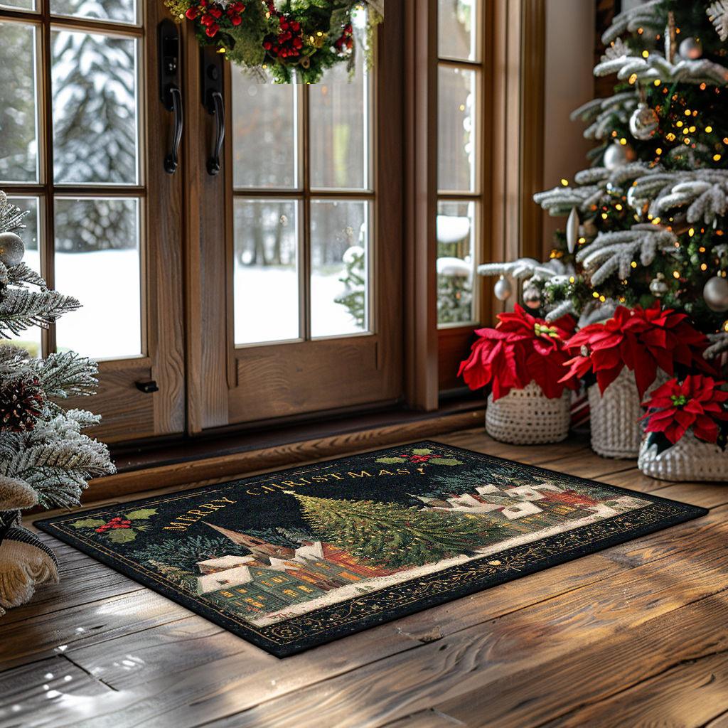 Christmas Style Big Living Room Rugs Home Decoration Luxury Bedroom Carpet Cartoon Washable Mat for Lounge Floor Rug Dining Room