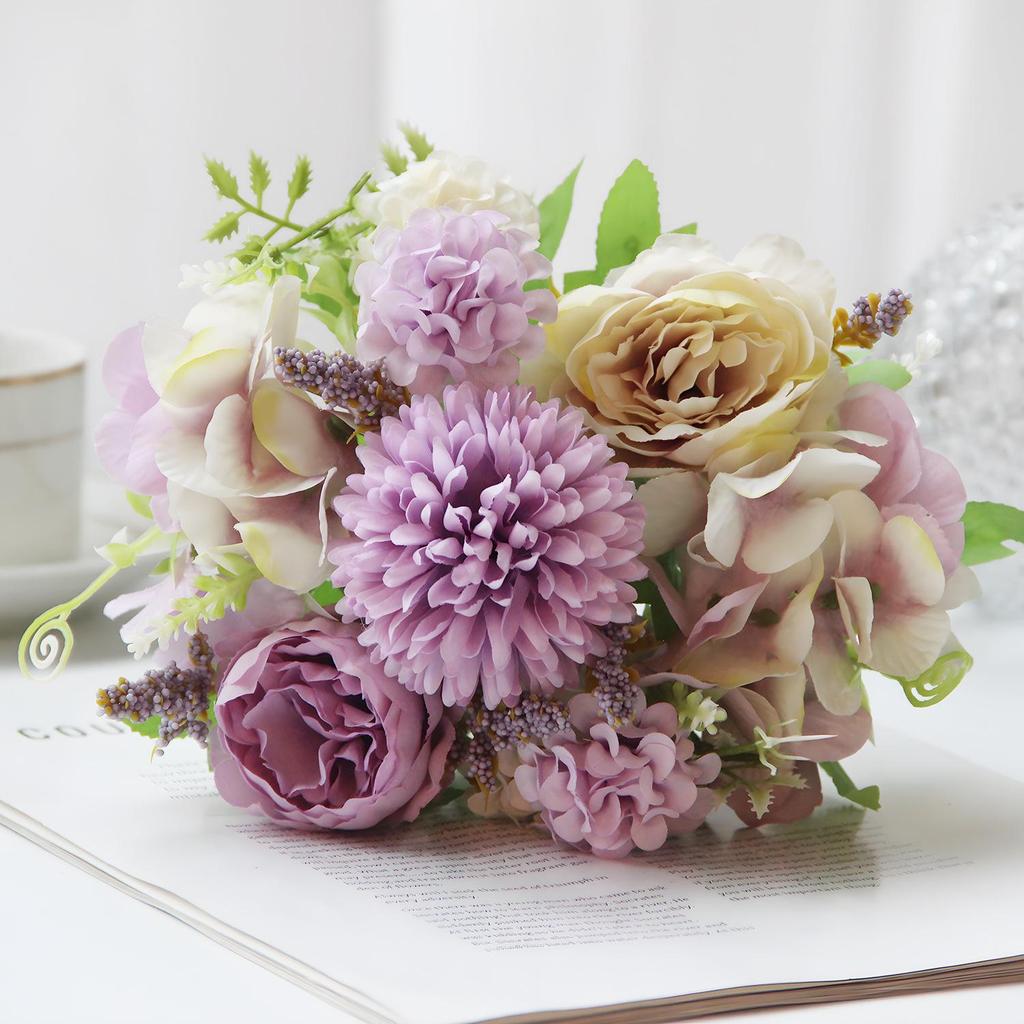 European Artificial Peony Roses - Colorful 7-Head Floral Décor for Weddings, Homes, Hotels, and Photography