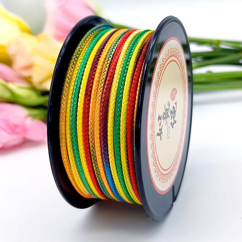 

2,5 мм Секционная окрашенная веревка Жуи Восьмижильная плетеная вручную веревка для ожерелья Шнурок для подвески с пряжкой мира Нефритовый кулон Dragon Boat Festival colorful rope -1962