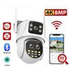 New EU 8MP Dual Screen And Dual Lens Wifi Surveillance Camera Ai Auto Tracking Color Night Vision Bluetooth Outdoor PTZ Security Camera