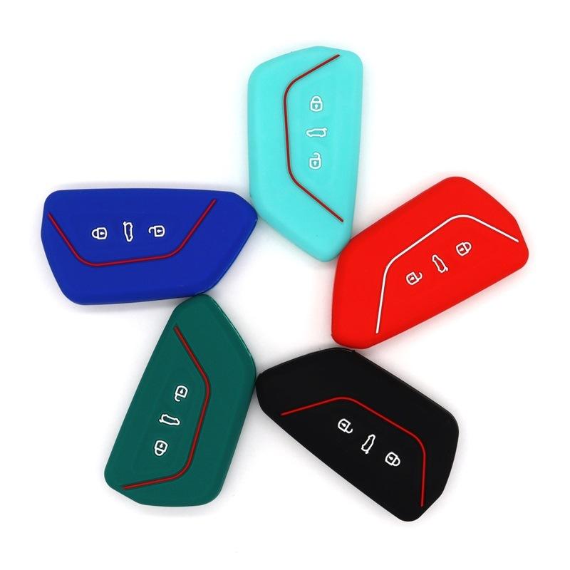 Suitable for Volkswagen's new Golf 8 Volkswagen ID3ID4XID6X smart 3-button multi-color silicone key protective cover