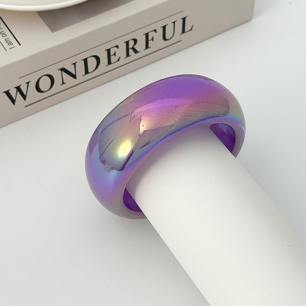 Transparent Colorful Resin Bangles Punk Hip Hop Chunky Bangles Laser Bracelets Women Jewelry