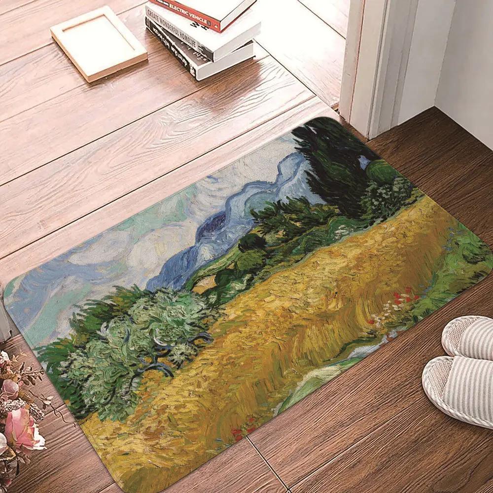 Vincent Van Gogh Starry Night Carpet Art Abstract Rugs Forest Night View Soft Floor Mat for Home Living Room Bedroom Dorm Decor