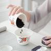 Travel Tea Set, Bowl Lid, Gaiwan,Tea Cup, Outdoor Kung Fu Tea Set, Portable Kuaike Cup, Sheep Fat Jade White Porcelain Gift