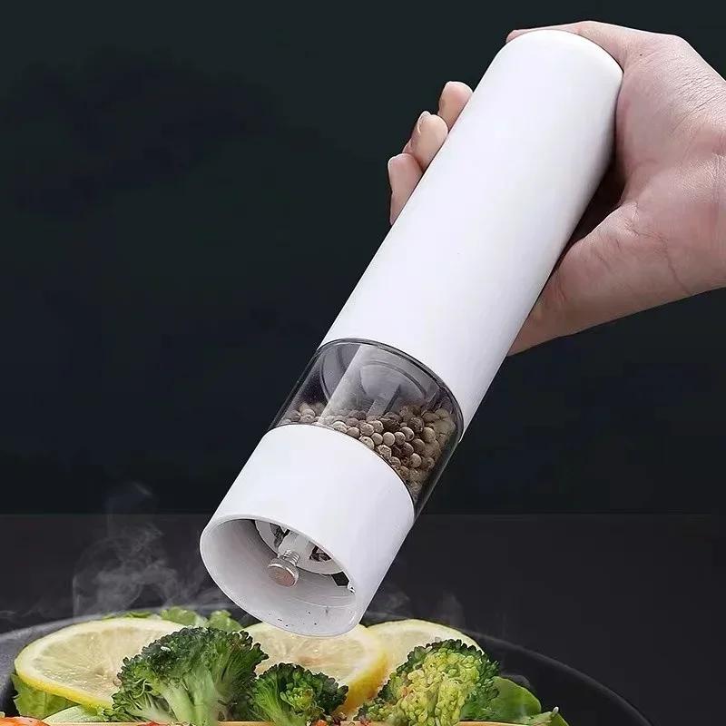 Salt Pepper Mill ABS Salt Pepper Grinder Electric Pepper Powder Mill Ceramic Grinding Core Steak Seasoning Mill Kitchen Gadget