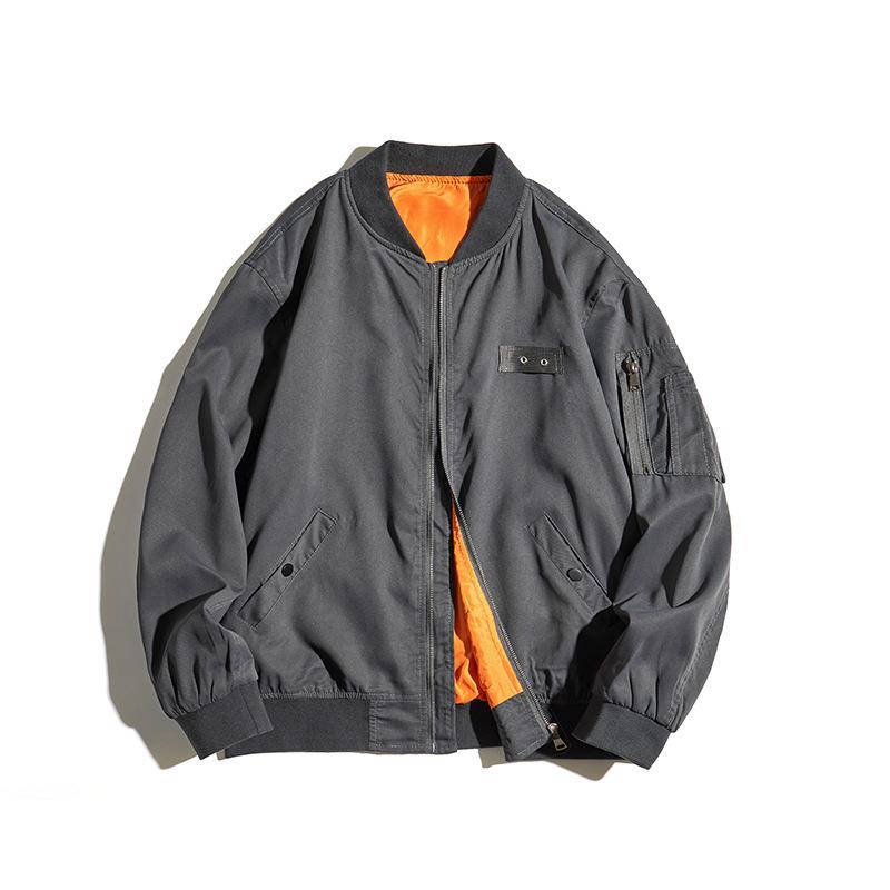 Men's Flight Jacket Loose Casual Jacket Versatile Multi Zipper Jacket