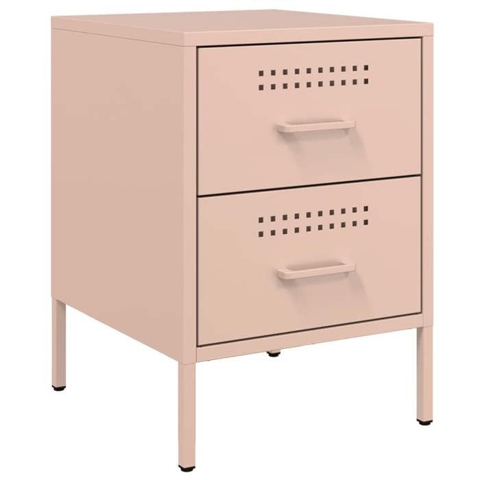 VidaXL Pink Bedside Table 36x39x50.5 Cm Steel 842924