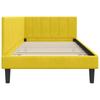 L Shaped Bed Frame with Headboard Yellow 90 Cm X 200 Cm Velvet