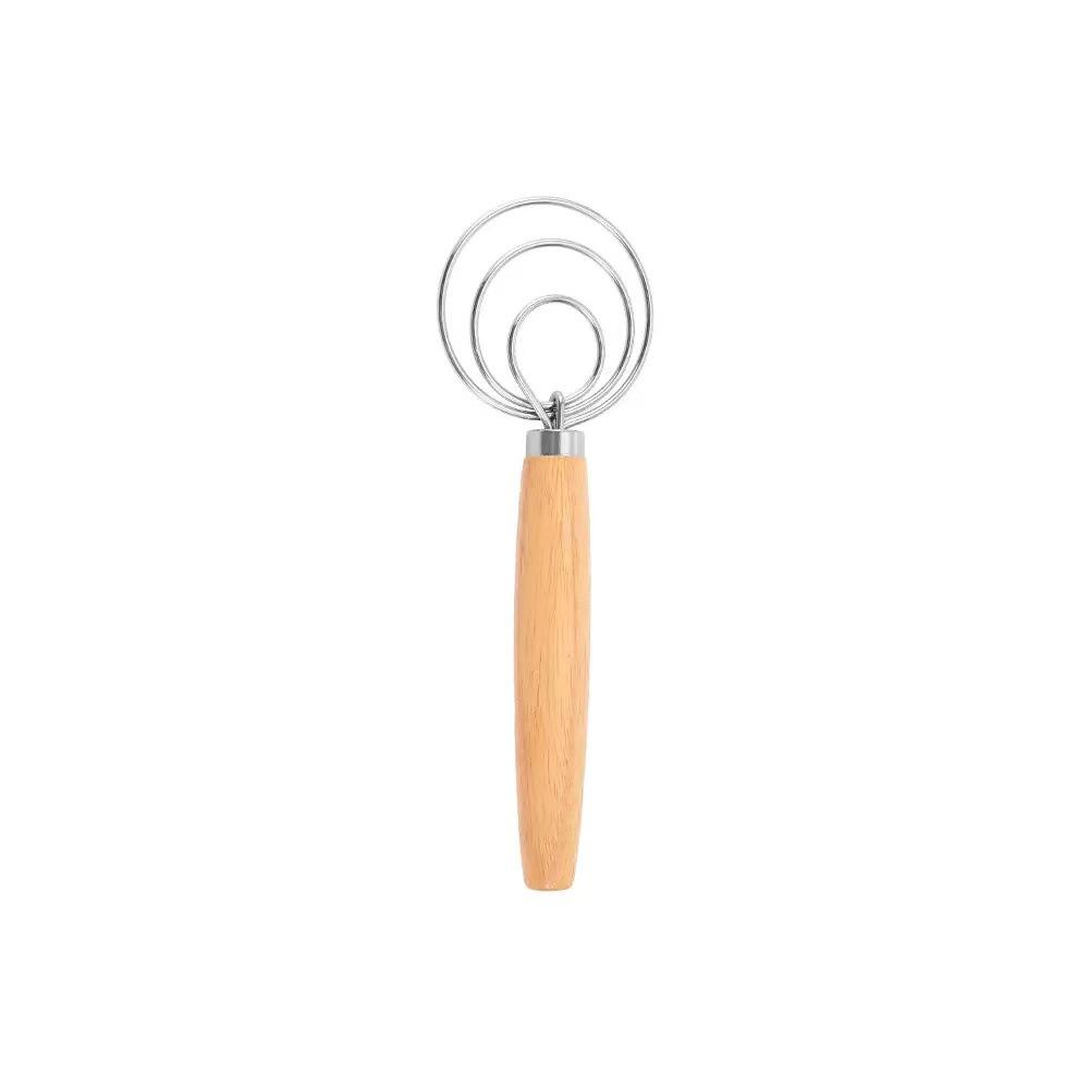 Stainless Steel Danish Dough Whisk with Oak Handle