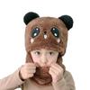 Panda Children Beanie Caps Cartoon Kids Plush Hat Fashion Warm Bonnet Scarf  for Girls Boys