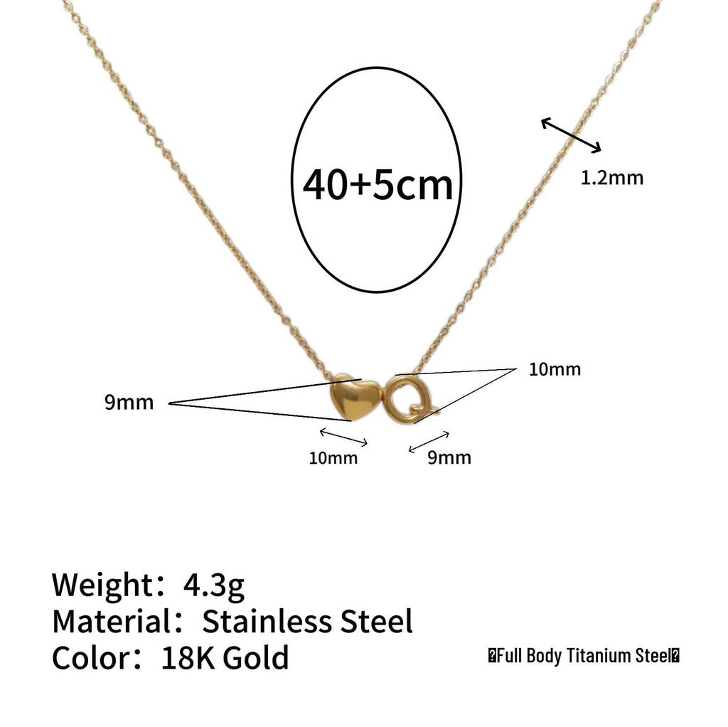 Herz Anhänger Halskette: 18K vergoldeter Edelstahl mit 26 englischen Buchstaben.