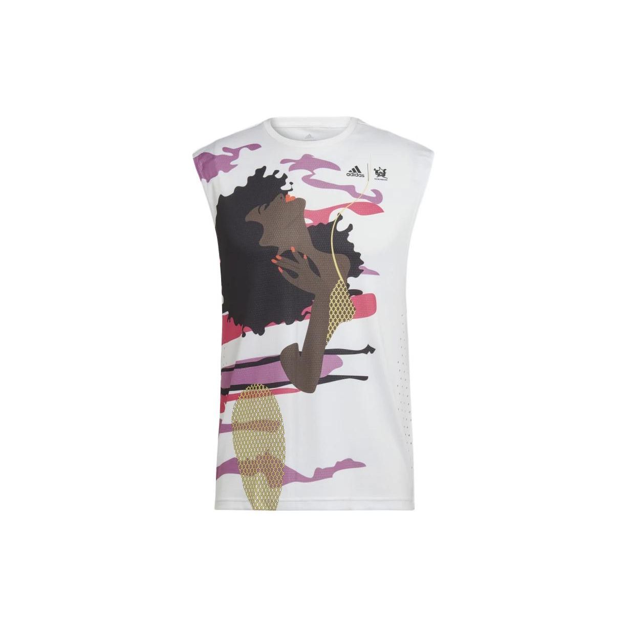 

Adidas Printed Pattern Round Neck Sleeveless Vest Unisex Vests White HN9440 M
