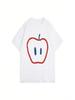 2025 Neue Sommerkleidung Apfelbedruckte Kurzarm-T-Shirts Cartoon-Paar Hochwertige Baumwolle Kinderbekleidung T-Shirts