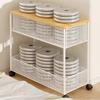 Ultra Narrow Bedside Table, Metal Rolling Cart, Slim Gap Storage Cabinet, 3-Tier Mobile Nightstand with Wheels for Small Space