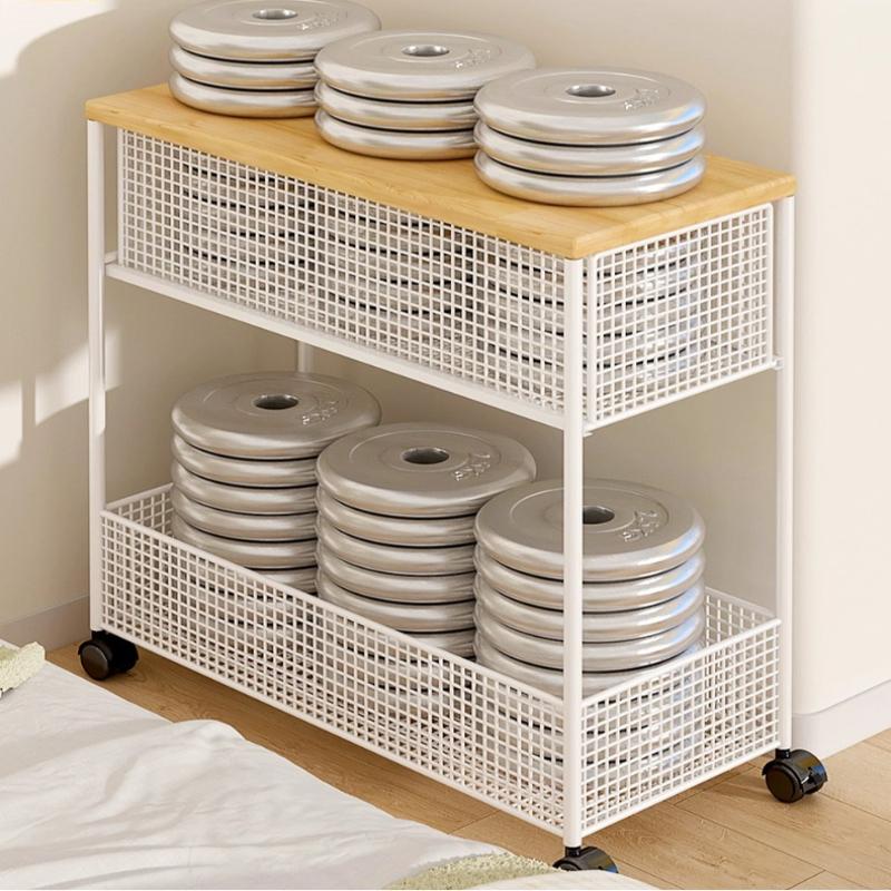 Ultra Narrow Bedside Table, Metal Rolling Cart, Slim Gap Storage Cabinet, 3-Tier Mobile Nightstand with Wheels for Small Space