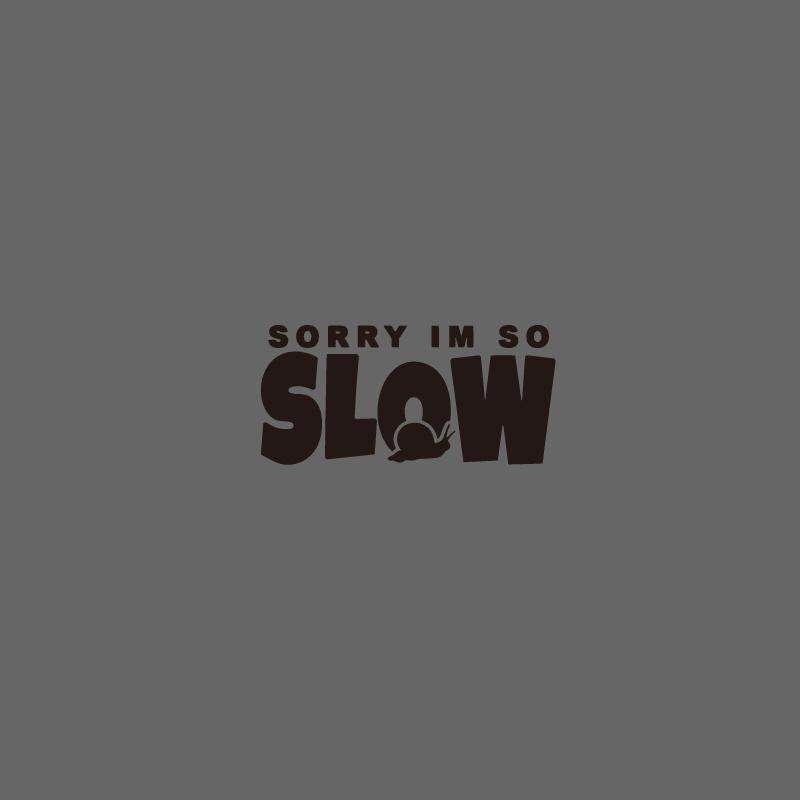 Sorry, I m too slow. Snail crawling warning original car sticker JDM rear windshield triangle window glass sticker S чёрный