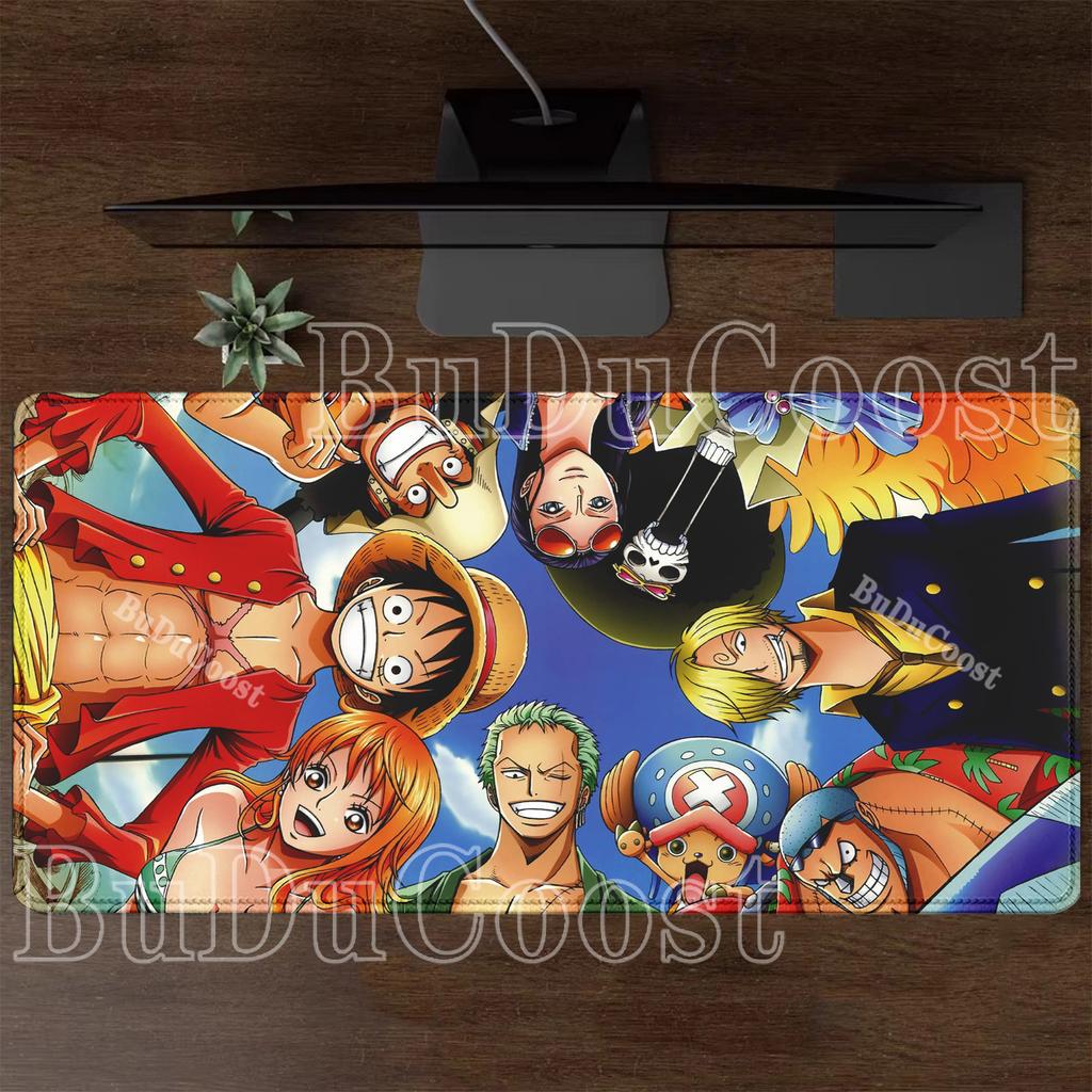 Luffy One Piece XXL Anime High-Definition Printed Computer Mouse Pad, Gaming Office Accessories, Non-Slip Desk Mat, Fast-Acting Keyboard Mouse Pad