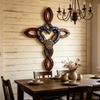 Cross Design Horseshoe Decor Natural Finish Home Wall Hanging Metal Wall Art  Crafts Decoration