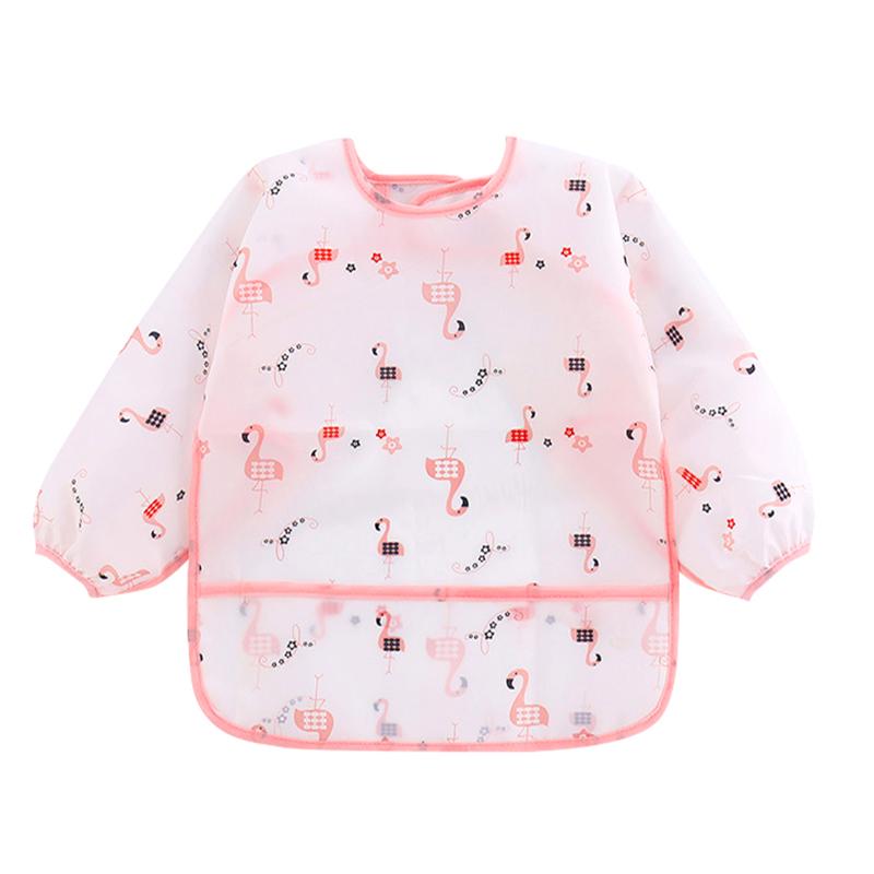 Cute Baby Bibs Toddler Baberos Bavoir Waterproof Long Sleeve Apron Cartoon Animals Children Feeding Smock Bib Baby Stuff 0-3Y