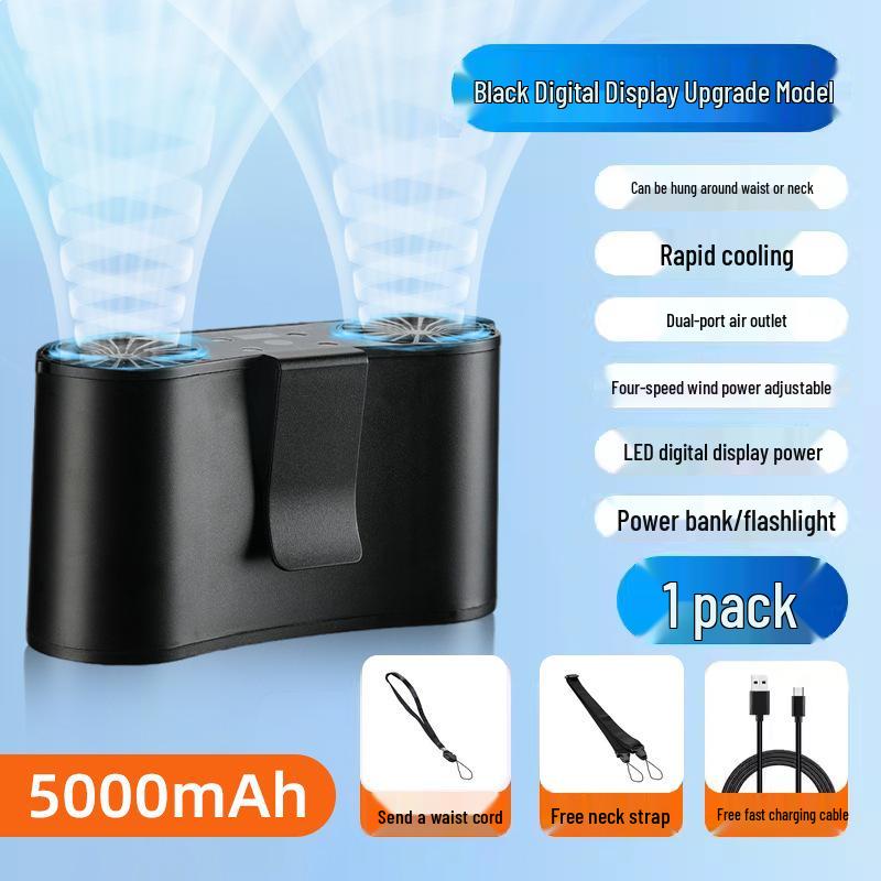 

Portable Waist-Mounted Electric Fan for Outdoor Work and Cooling 0mAh
