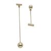 Vintage Gold Color Metal Asymmetrical Long Ball Dangle Earrings For Women Fashion Punk Stud Earring Jewelry Gifts Wholesale