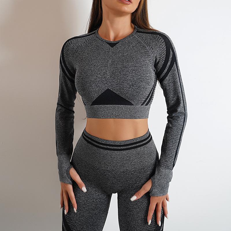 JYL Seamless Knit Yoga Set Hip Lifting Backless Fitness Outfit