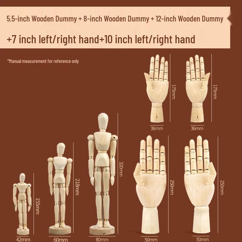 12-Inch Flexible Wooden Jointed Figure Model for Sketching and Painting
