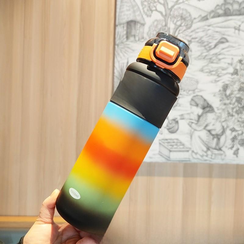 Plastic Straw Water Bottle With Leakproof Seal For Outdoor Sports And Students