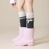 Strümpfe mit Schleife College-Stil Warme Socken Modische Lange Socken Herbst Winter