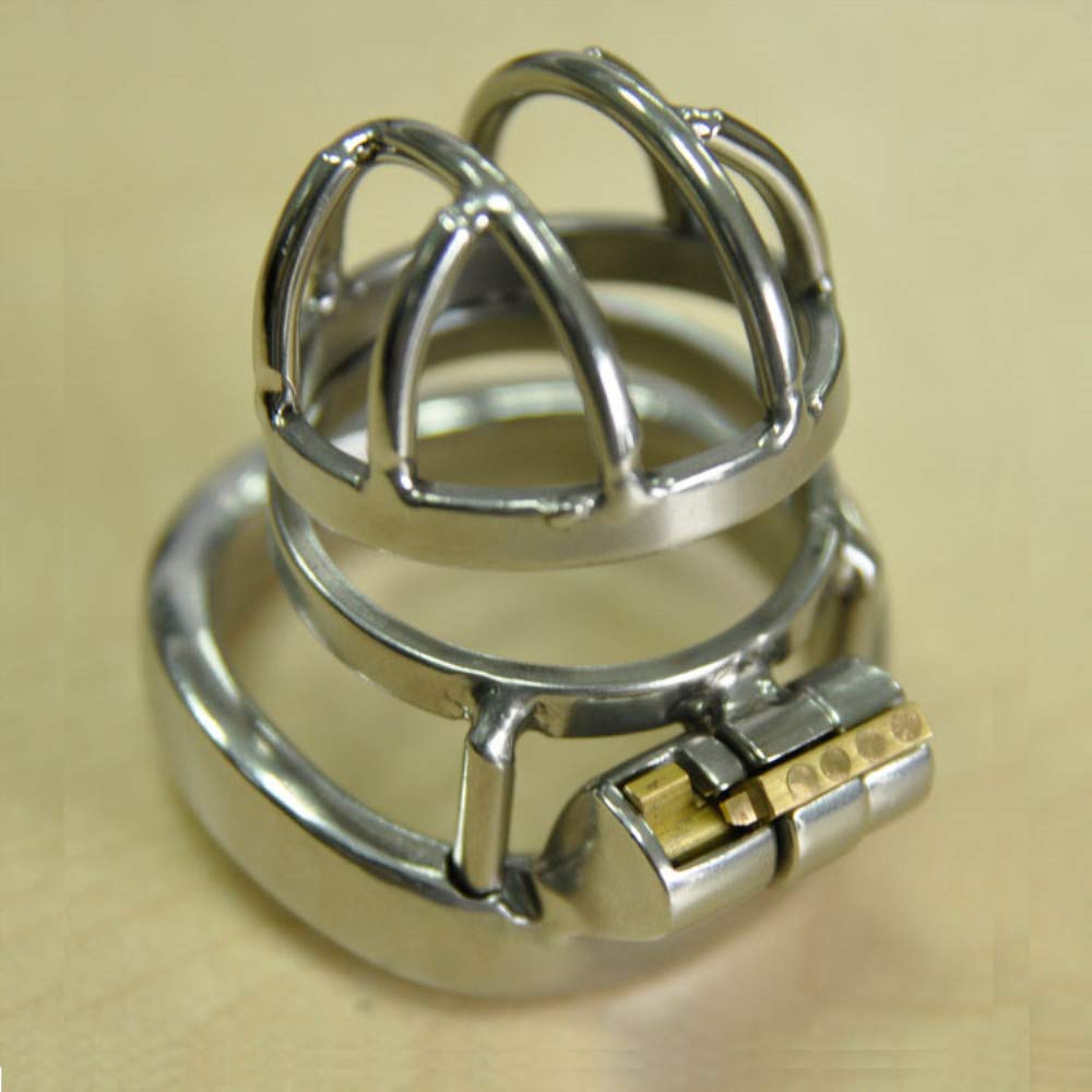 Semaxy Chastity Belt Chastity Lock for Men Penis Restraint Adjustable Training Goods Play Stainless Steel Restraint (50mm)