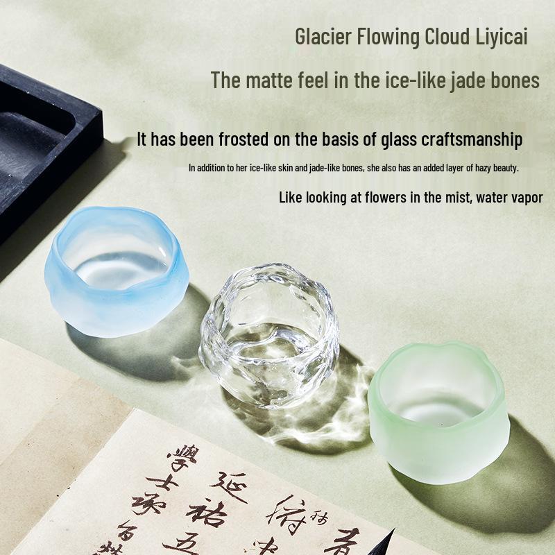 Small Crystal Ink Dish for Calligraphy – Chinese Painting Water Bowl and Brush Rest.