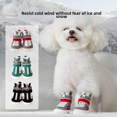 Chien Automne et Hiver Épaissi Chaud Antidérapant Résistant à l'Usure Tendance Chaussures de Sport Amusantes Bottes de Neige du Nord-Est Chaussures pour Chien Chaussures pour Animal de Compagnie
