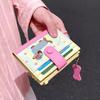 Korean Style Dachshund Embroidery Short Wallet Dopamine Color Zipper Card Bag PU Cartoon Dog Small Item Bag Women Girl