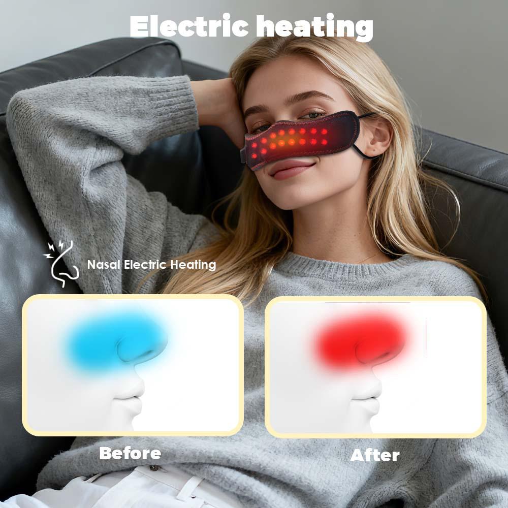 Mascarilla Nasal de Terapia de Luz Roja con Bombillas de 660 y 850 nm para Alivio de la Rinitis y la Congestión Nasal