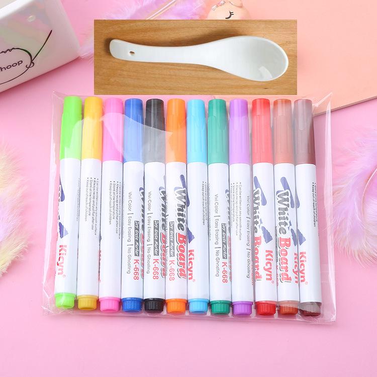 Children's Erasable Water-Based Floating Markers - 4/8/12 Colors for Drawing & Teaching