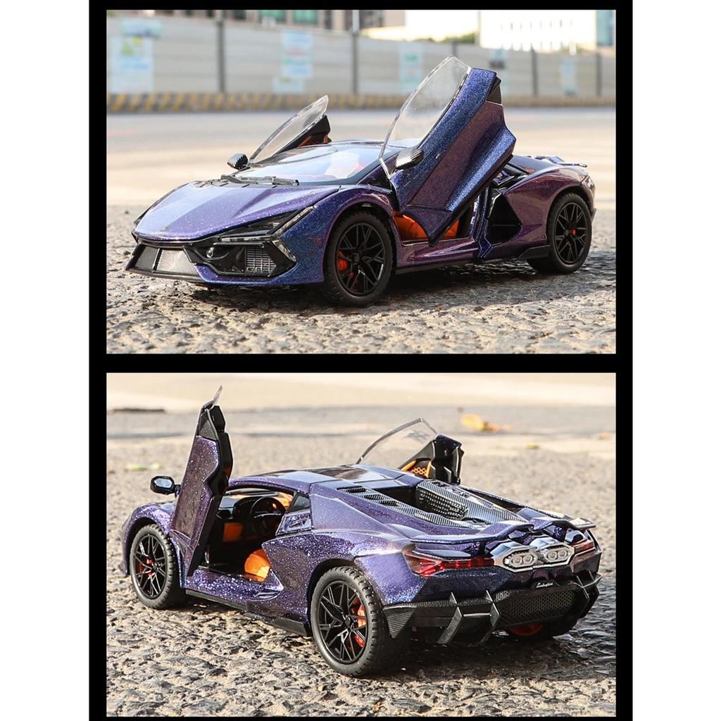 1/24 Lamborghini Revuelto Alloy Sports Car Model Diecast Metal Toy Racing Super Car Vehicles Model Sound and Light Simulation Childrens Gift
