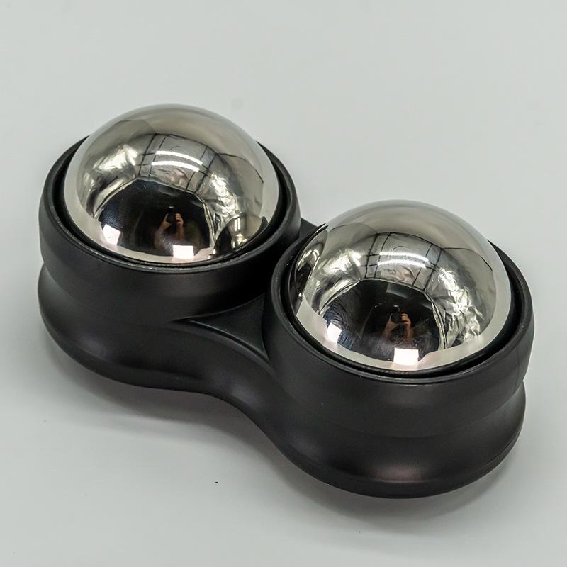 Stainless Steel Double Massage Ball Roller for Muscle Relaxation