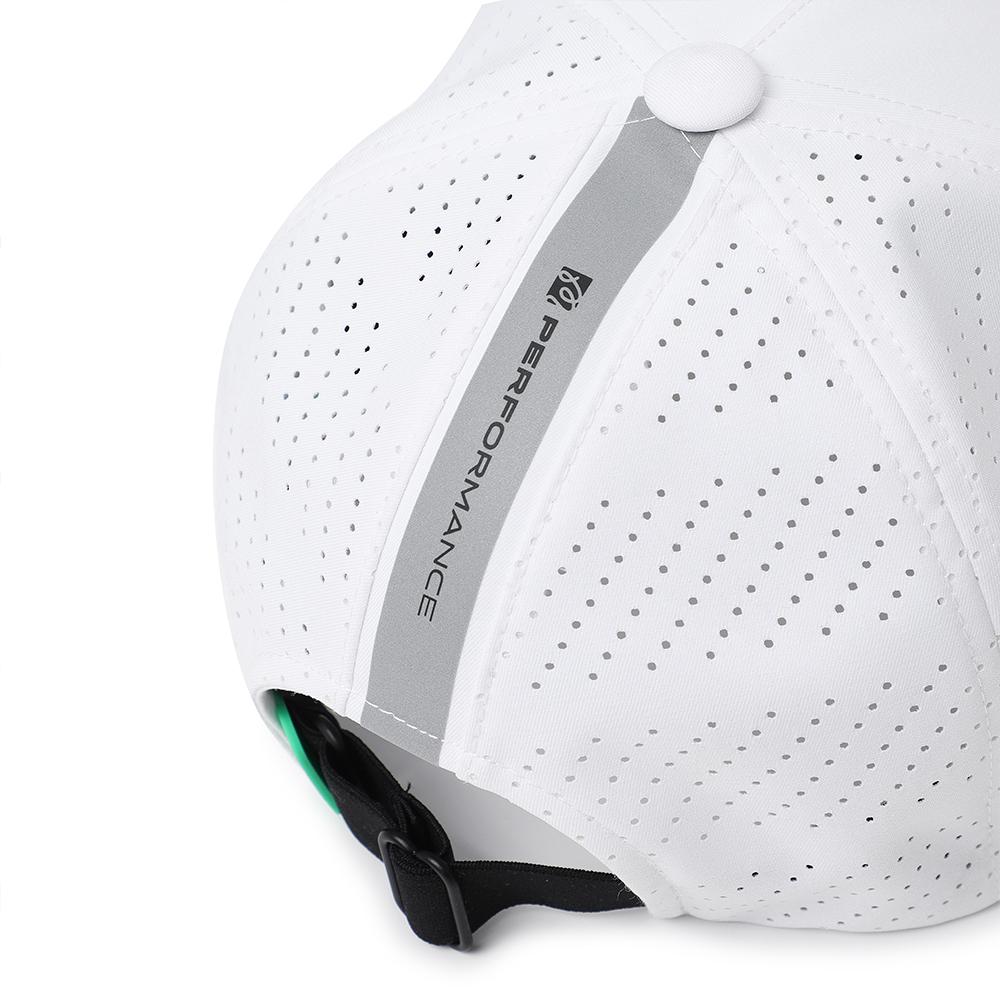 MALBON GOLF Performance Stretch Perforated Ball Cap White
