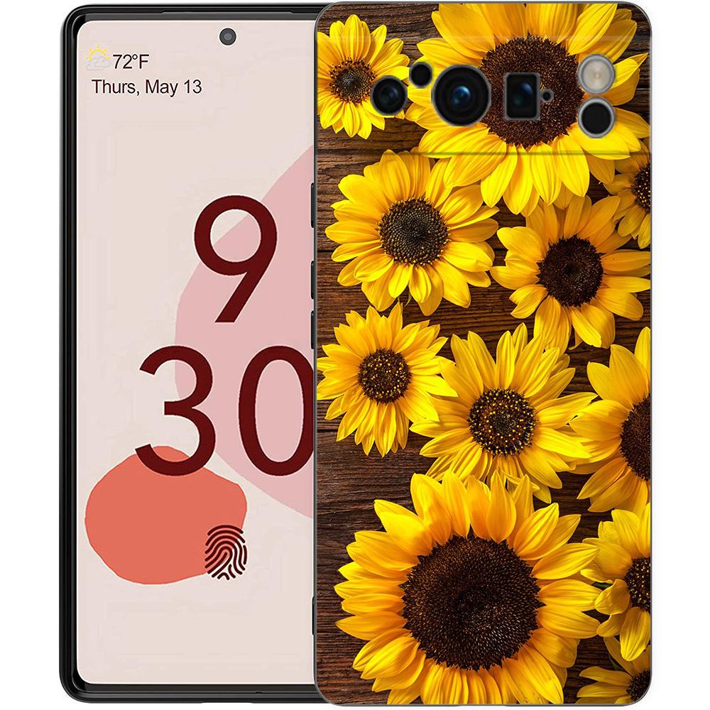 Summer Daisy Sunflower Floral Flower Phone Case for Google Pixel 8 7 6 7A 6A Pro 5G Shockproof Silicone 9 Pro XL 8 Pro 5G Shell