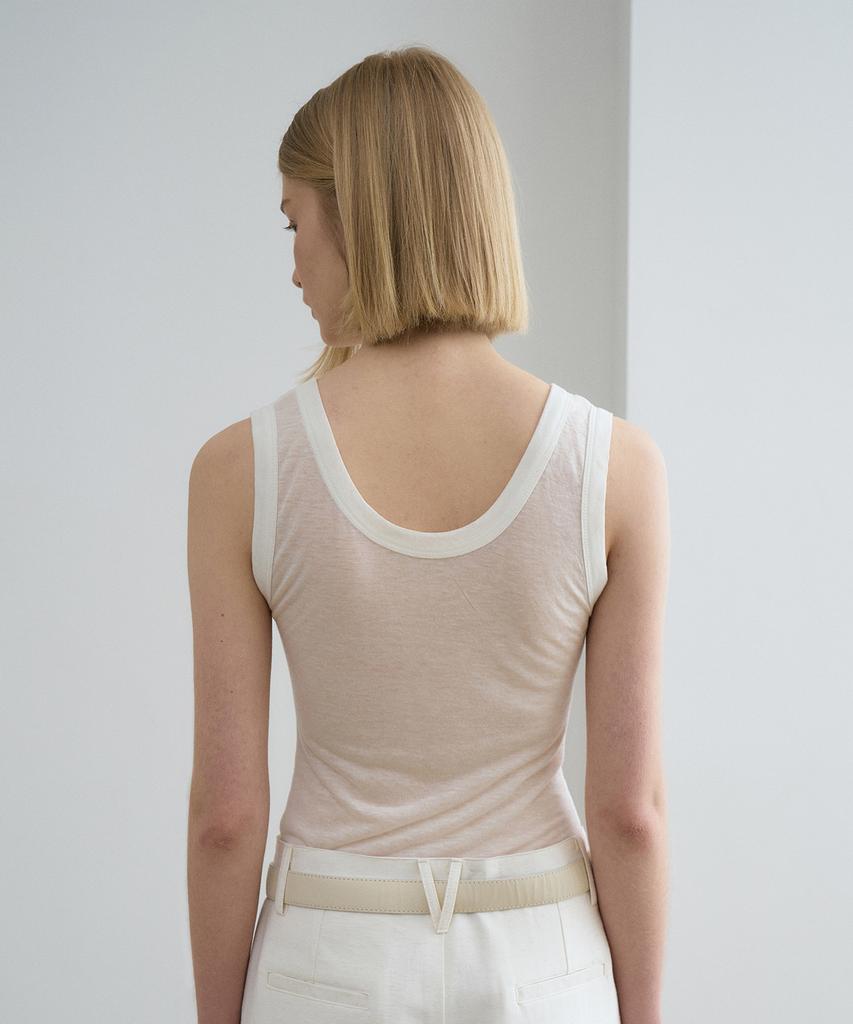 RENEJ See-Through U Neck Sleeveless